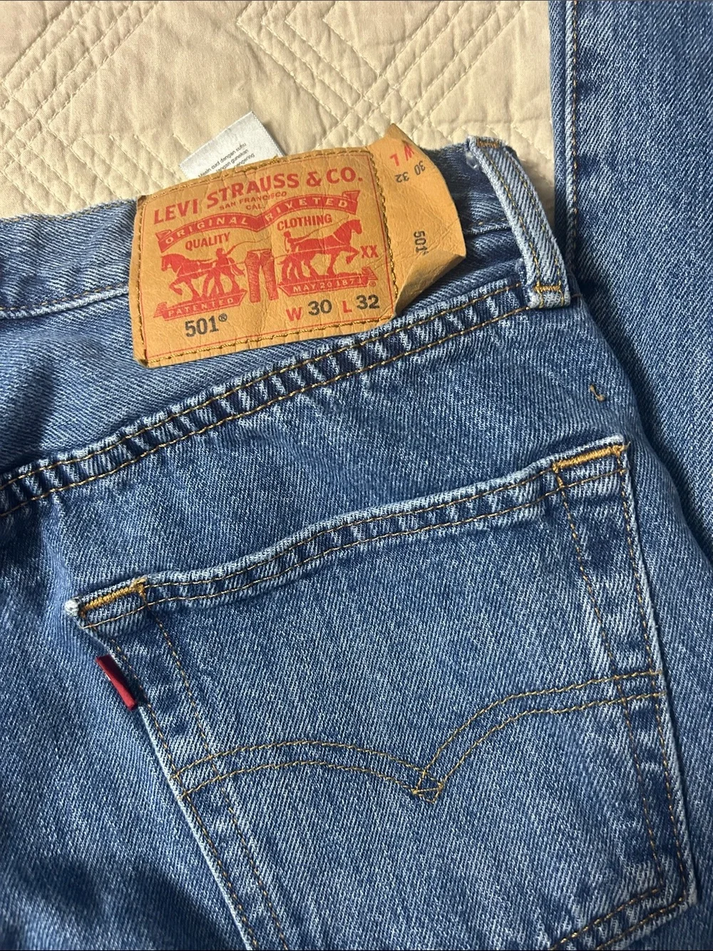 Levi's Men's Light Blue Bootcut Jeans with Button Fly